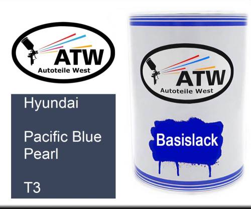 Hyundai, Pacific Blue Pearl, T3: 500ml Lackdose, von ATW Autoteile West.